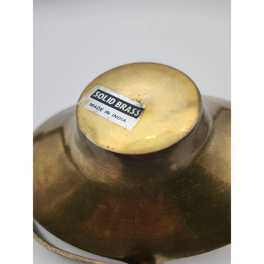 Solid Brass Decorative Basket With Movable Handle. Made In India